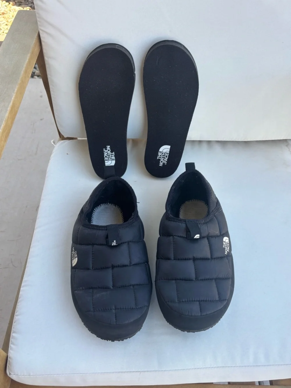 The North Face Kids Black Quilted Slip-On Slippers